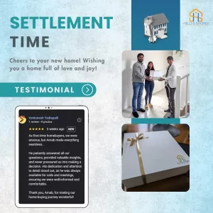 Happy clients on settlement day with Testimonial