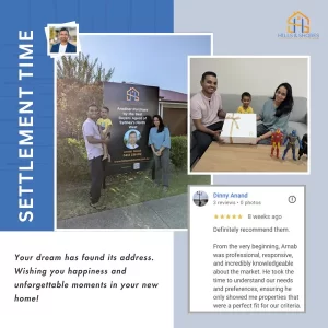 Happy clients on settlement day with Testimonial